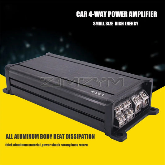 Amplificador Audio 4 Channel Car Audio Amplifier Audio Modification 100W High Power Sound Quality Adjustment Car Audio Amplifier