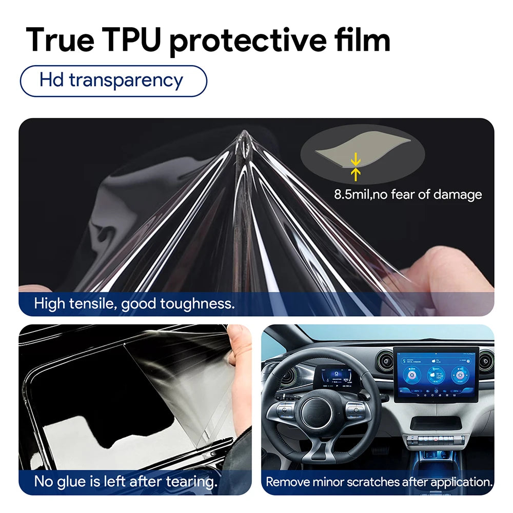 for BYD Dolphin EV Electric 2022 2023 2024 TPU Car Gearbox 10.1in/12.8in Gps Navigation Screen Anti-scratch Protective Film