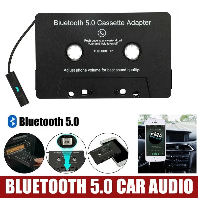Bluetooth 5.0 Car Audio Stereo Cassette Vehicle Bluetooth Tape Cassette Player Car MP3 Handsfree Phonebook For Iphone