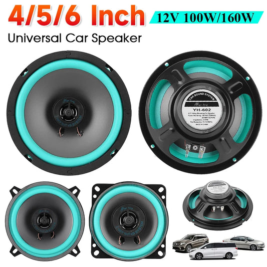 4/5/6 Inch Car Speakers 100W/160W Max Universal HiFi Coaxial Subwoofer Car Audio Music Stereo Full Range Frequency Auto Speakers