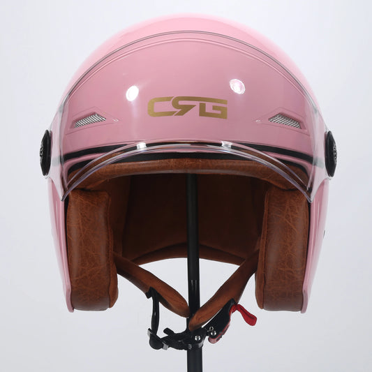 Motorcycle Half Helmet Scooter Vintage Fiberglass Casco Moto Open Face Retro Capacete Casque 3C DOT Certified