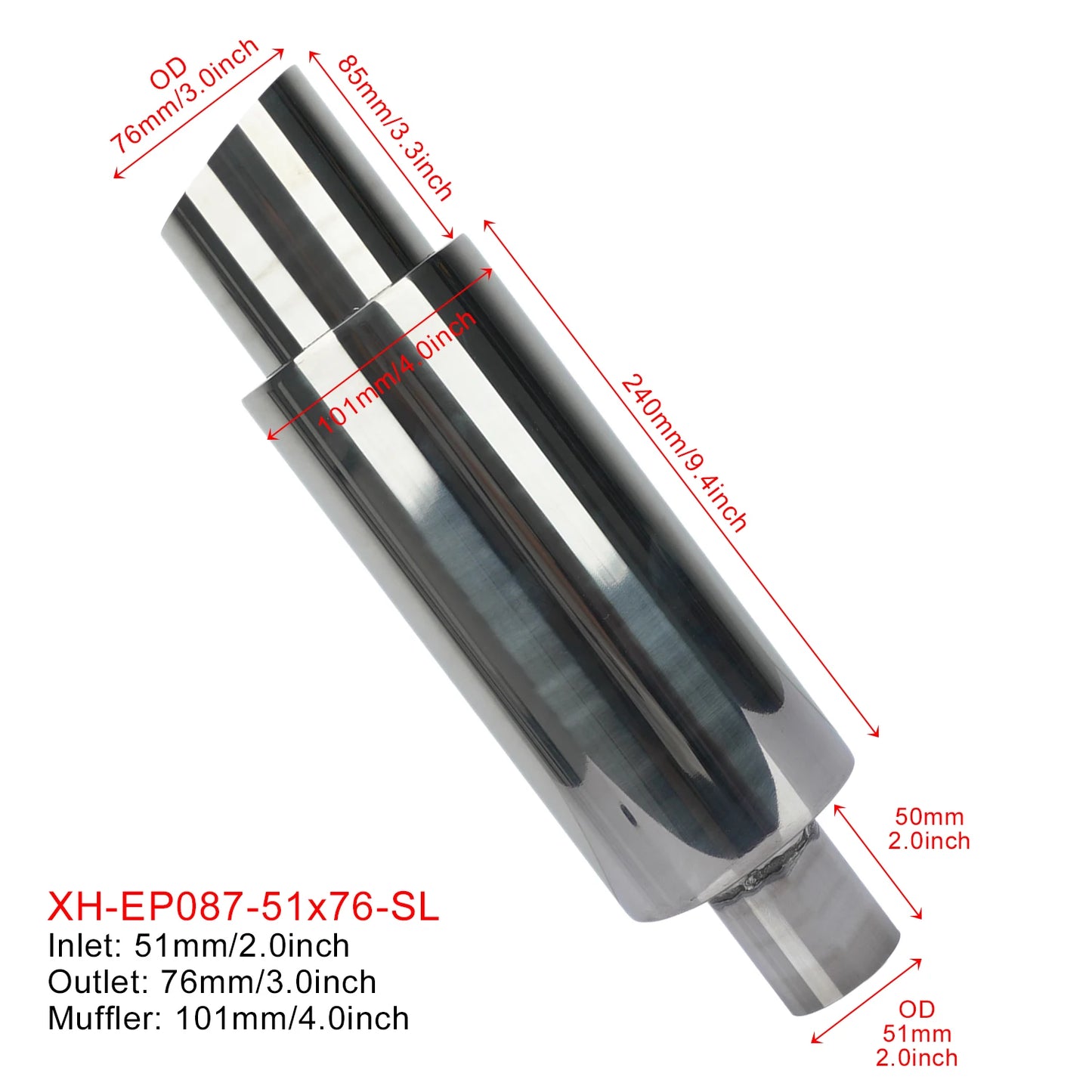 Car Escape Pipe Exhaust Systems Exhuast Muffler Tip Mufflers Turbo Sound Boost Universal 2'' Silencer Tips 201 Staineless Steel