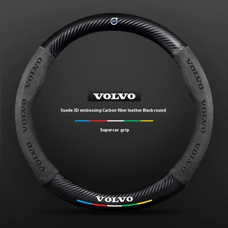 Car Steering Wheel Cover For Volvo XC40 XC60 XC70 XC90 C30 C40 S60 S80 S90 V40 V60 V90 ES90 Suede 38cm Anti-Slip Car Accessories
