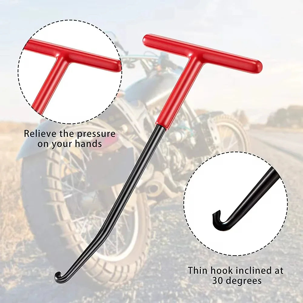 Repair Tool for Springs Removal Motorcycle Exhaust Spring Hook T Shaped Handle Exhaust Pipe Spring Puller Installer Hooks Tools