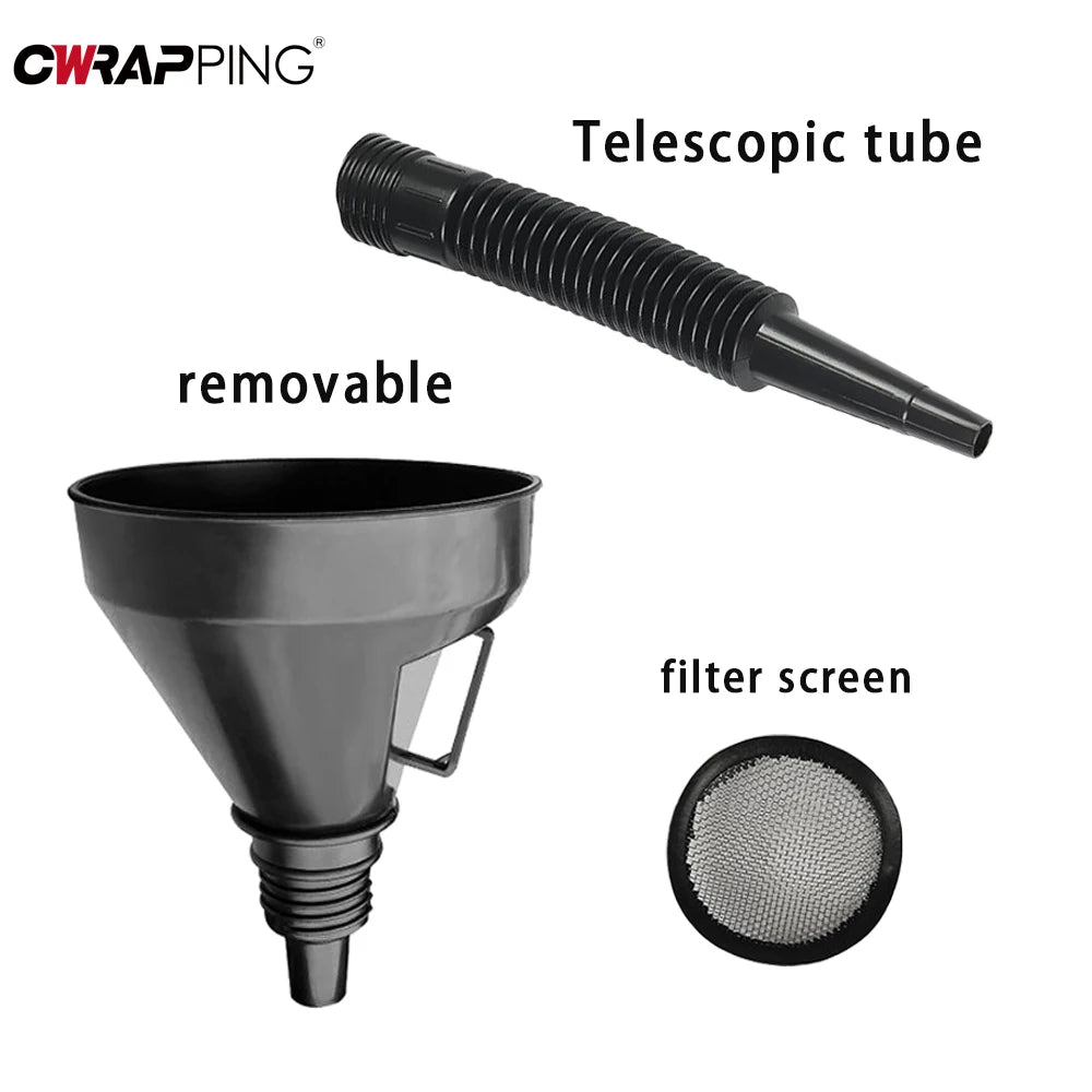Car Gadgets Auto Refueling Funnel Detachable Hose with Filter Long Mouth Funnel Motorcycle Refueling Engine Oil Funnel Tool