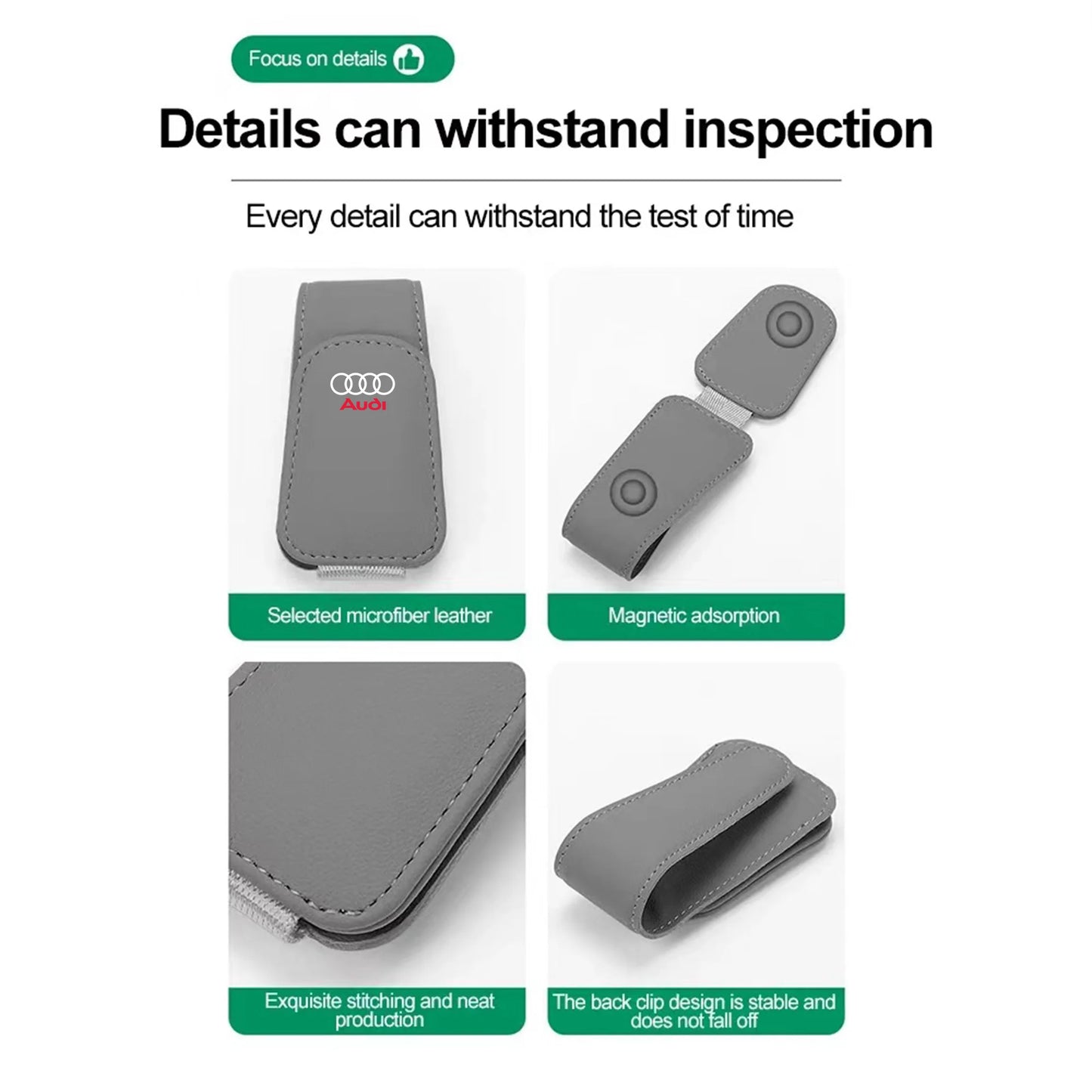 Car Interior Glasses Clip Sunshade Storage Brace Auto Accessories For Audi Q5 Q7 B5 B6 B7 B8 B9 8P 8V 8L A5 A4 C6 C5 A6 7 A8