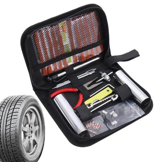 34 Pieces Car Tire Repair Kit Motorcycle Patch Flats Repair Kit Portable Fix Tools for Travel Daily Roadside Sedans SUV Truck RV