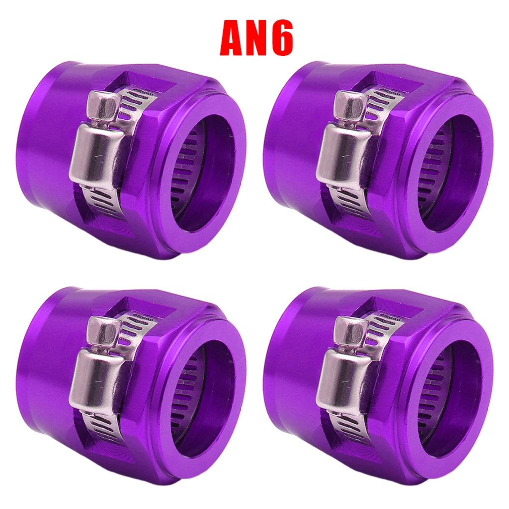 4pc AN4 AN6 AN8 AN10 AN12 Car Hose Finisher Clamp Radiator Modified Fuel Pipe Clip Buckle Universal Hose Clamps Oil End Finisher