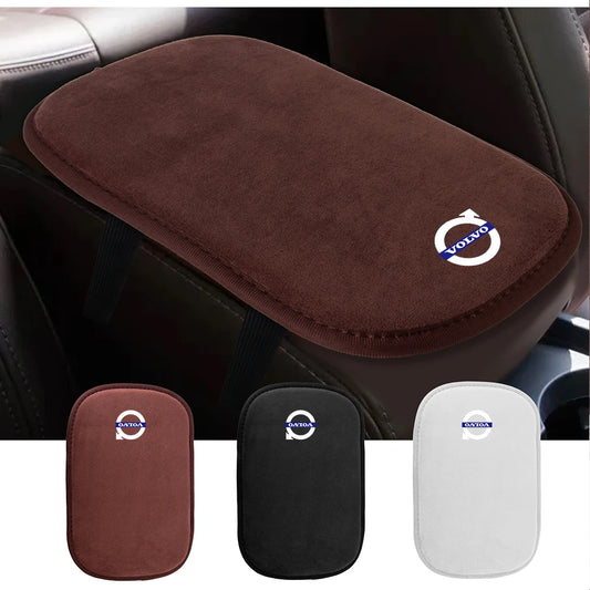 1PC Central Console Hand-held Fur Leather Protection Mat Auto Armrests soft Storage Box Pad For Volvo RDESIGN Auto Accessories