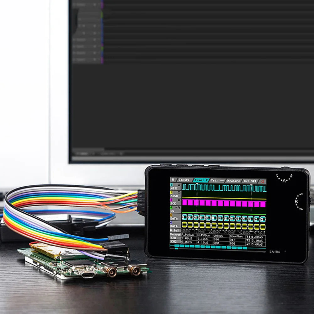 Logic Analyzer Portable Digital Logic Analyzer 2.8in LCD Display 4 Channels for Automotive Electronics Mini Logic Analyzer