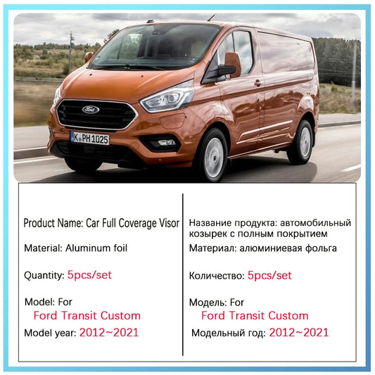 Full Covers Sunshades For Ford Transit Custom Tourneo 2012~2021 Car Sunshade Protection Windshield Window Visor Car Accessories