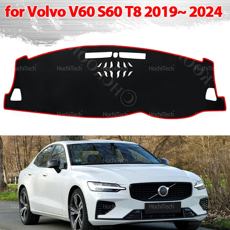 Car Dashboard Cover Dash Mat for Volvo V60 S60 T8 2019~ 2024 Pad Sunshade Cushion Sunshield Nonslip Anti-UV Accessories