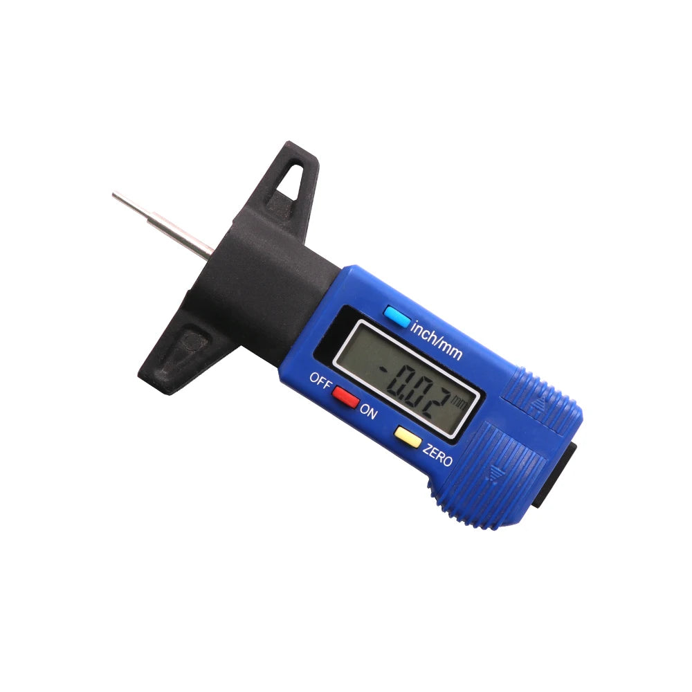 Digital Car Tire Tread Depth Gauge Caliper - LCD Display, Precise Measurement, Easy-to-Use, For Tire & Brake Pad Monitoring