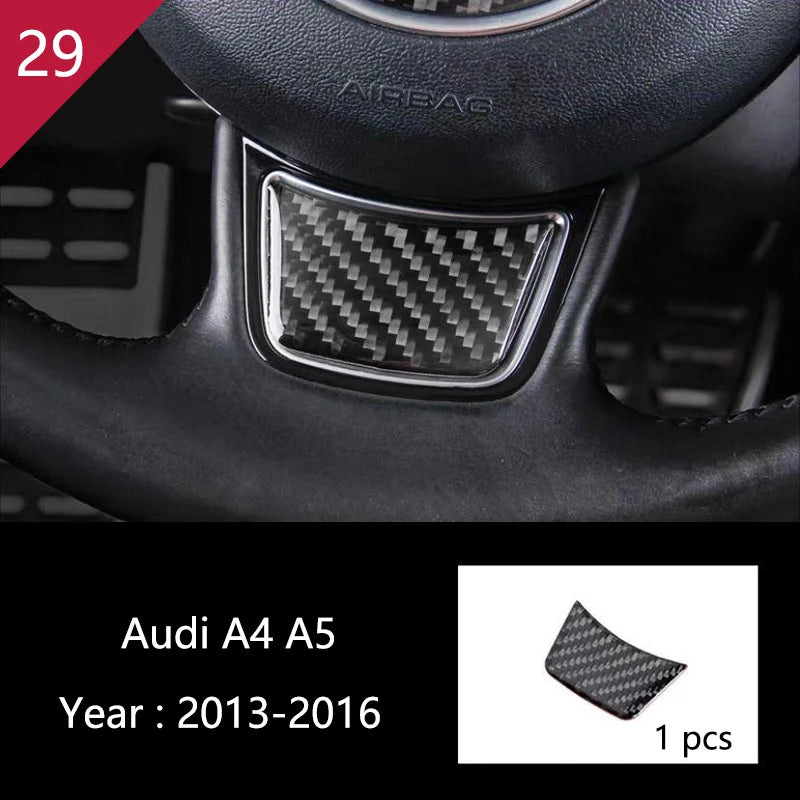For Audi A4 S4 RS4 B8 8K A5 S5 RS5 8T 8F Carbon Fiber Interior Auto Gear Shift Panel Cover Frame Trim Sticker Car Accessories