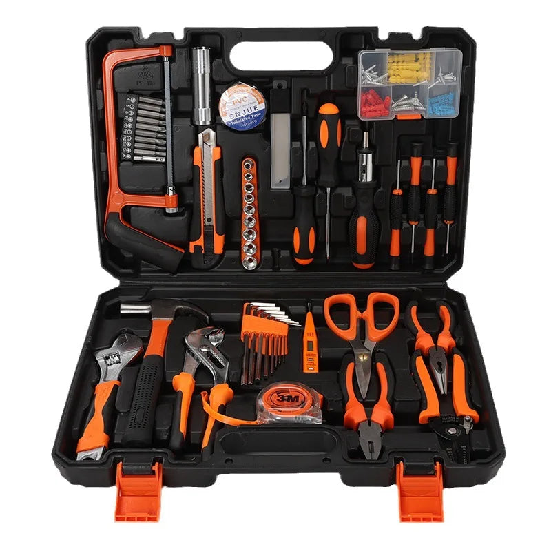 Carbon steel comprehensive set, manual tool set, household maintenance, car hardware toolbox, electrician's auto repair toolbox