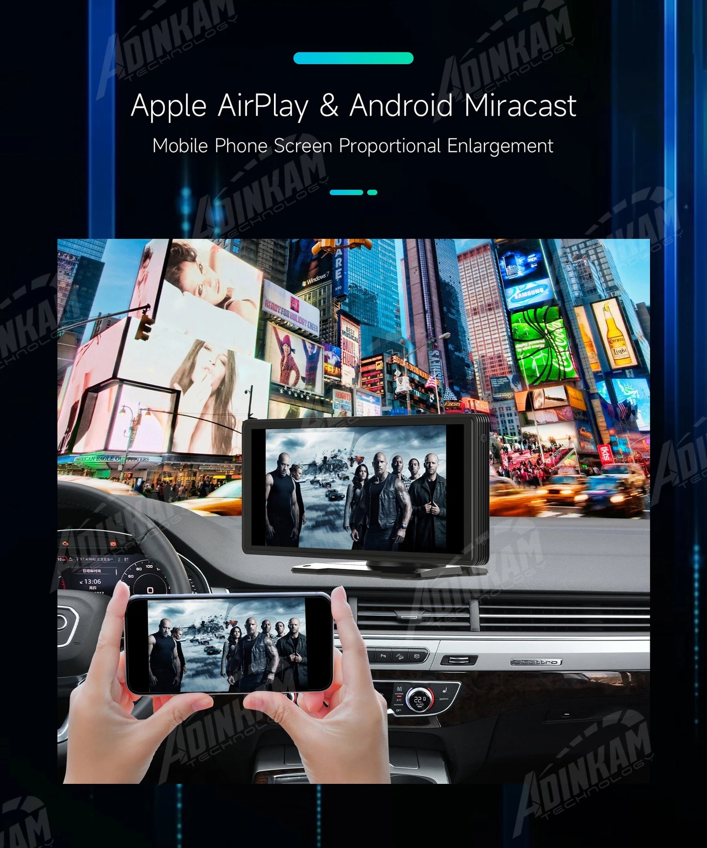 New Trend 10.26 Inch Carplay Android Auto Smart Screen Built In 5G Hz WiFi BT Support BT Audio Airplay Miracast Car Dashboard