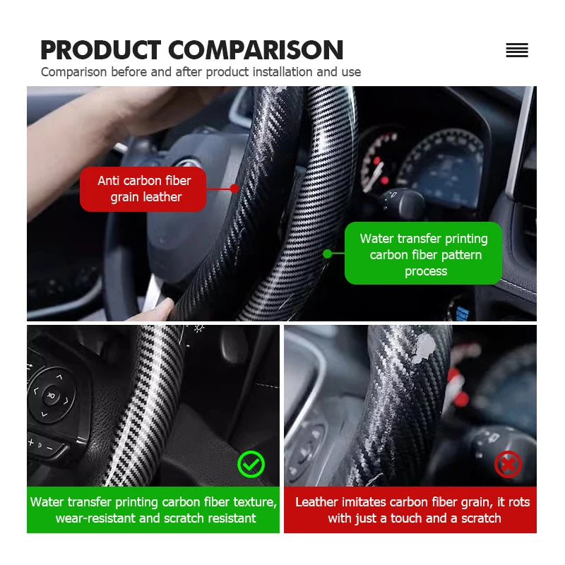 Carbon FiberCar Steering Wheel Ferrule Protective Cover For Renault RS Clio Scenic Logan Megane Koleos Sandero Safrane