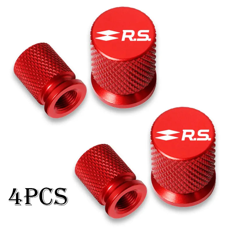 For Renault RS Clio Scenic Logan Megane Koleos Sandero Safrane Car Wheel Tire Valve Caps Tyre Stem Covers Airdust Waterproof