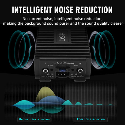 4x80W High Fidelity Power DSP Amplifier Audio Stereo Professional Car Stereo Audio Car Speakers Subwoofer Power Car FM Radio