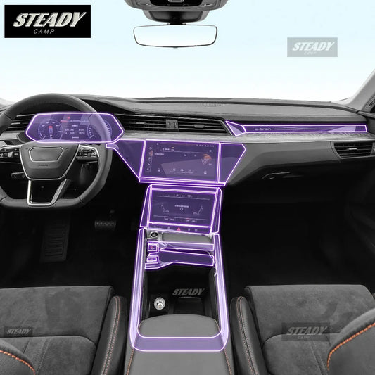 For Audi e-tron 2020-2023 Car interior Center console transparent TPU Paint protective film Anti scratch sticker LCD screen PPF