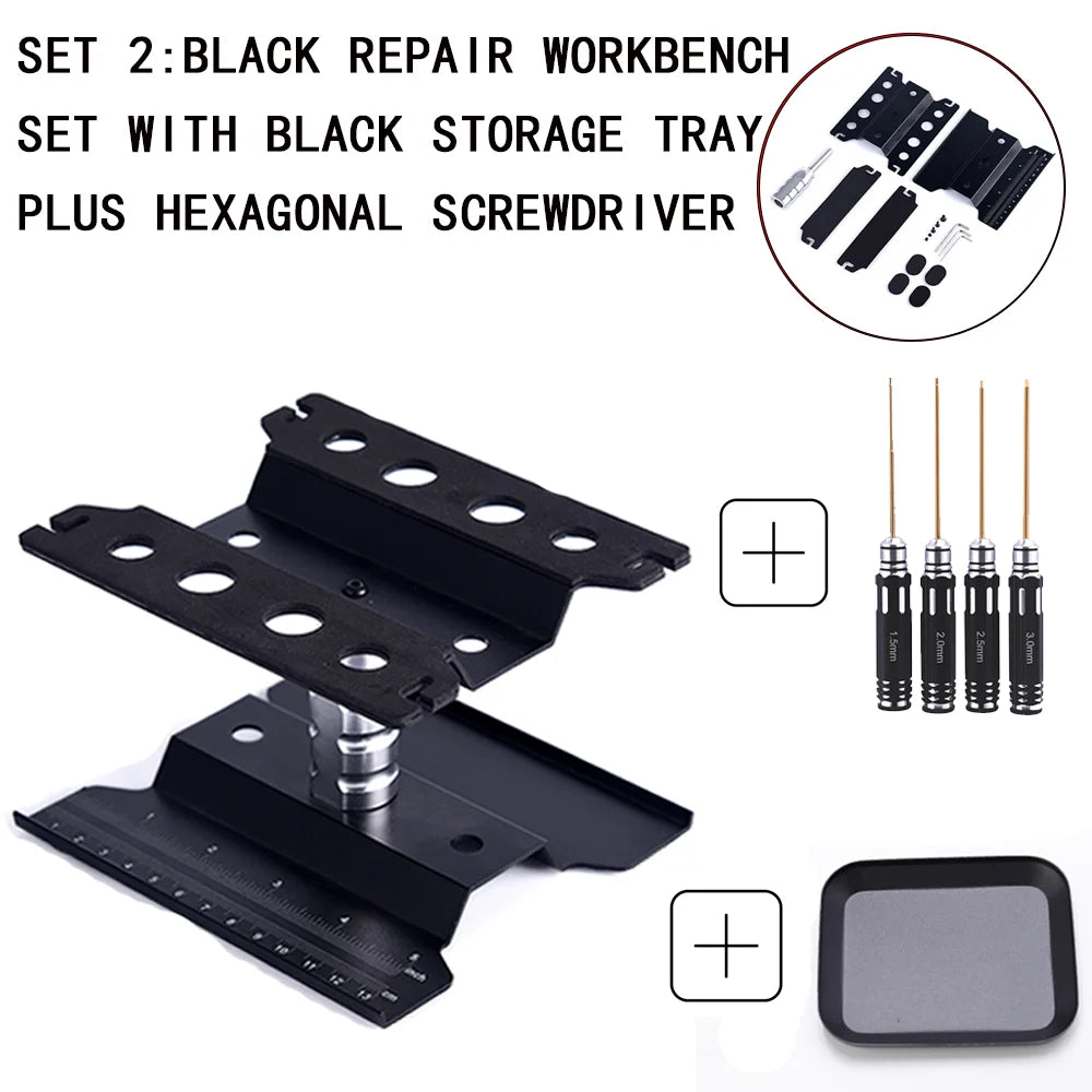 RC Car Tool Lifting Work Stand Mounting Platform 360 Degree Rotating Repair Station For 1/10 1/8 Buggy Crawler Car