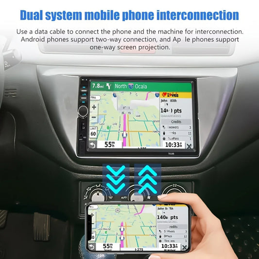 7 inch Double Din Car Stereo MP5 Media Player Touch Screen USB/TF/AUX Inputs 2 Din Autoradio with Mirror Link-Backup Camera