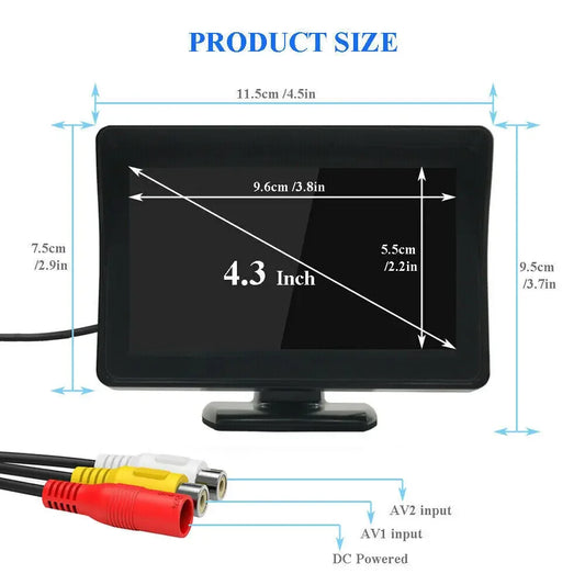4.3 inch LCD Color Screen Display Car Monitor for Rear View Reverse Backup Camera DVD