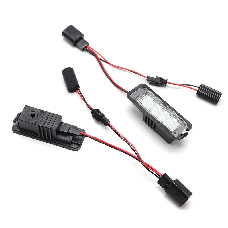 2pcs LED License Number Plate Light Lamp For VW Passat B6 CC Eos Golf 4 5 6 7 MK7 Polo Superb Seat Leon Altea Car Lamp