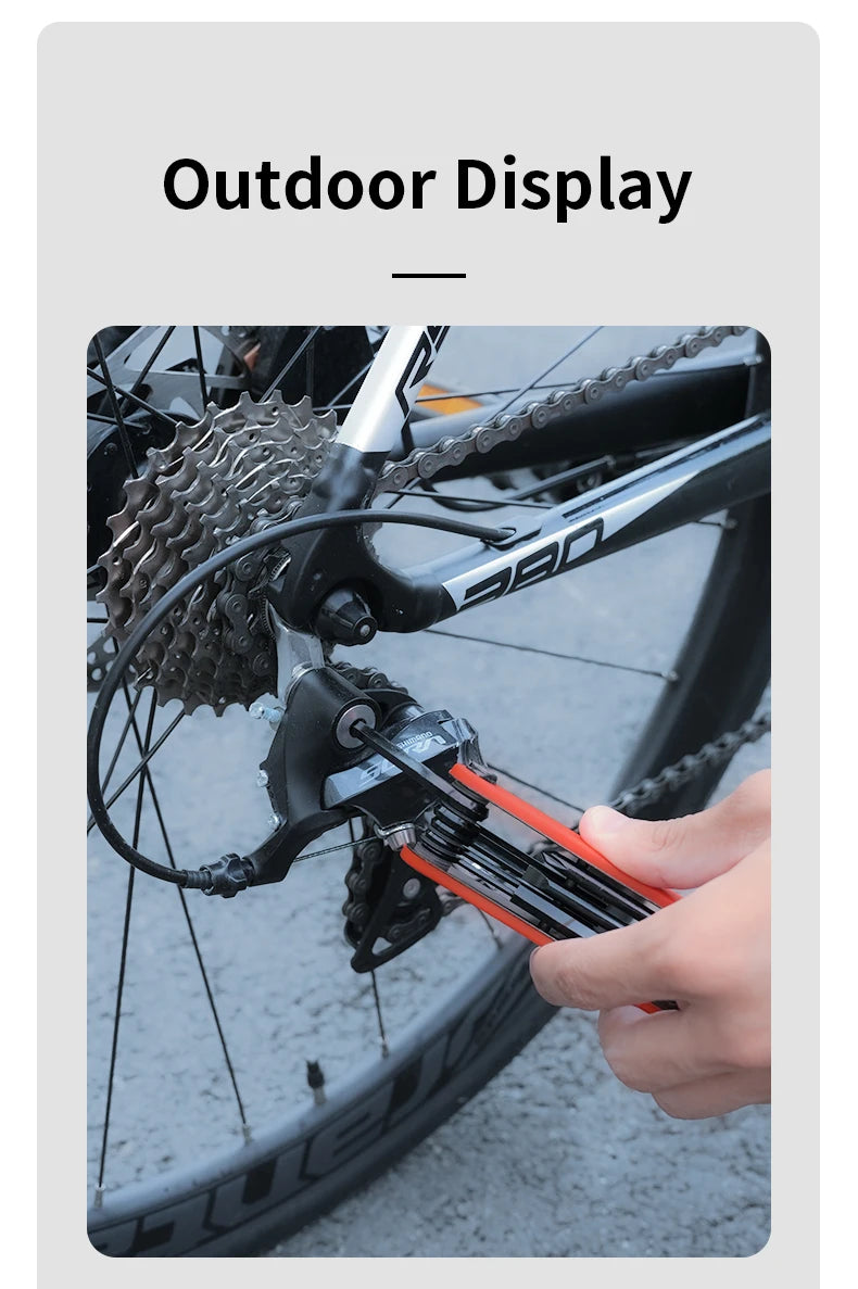 Bicycle Multi-Functional Combination Tool 8 in 1 Multi-functional Repair Tool Highway Bike Loading Folding Tool Repair Bike Hex