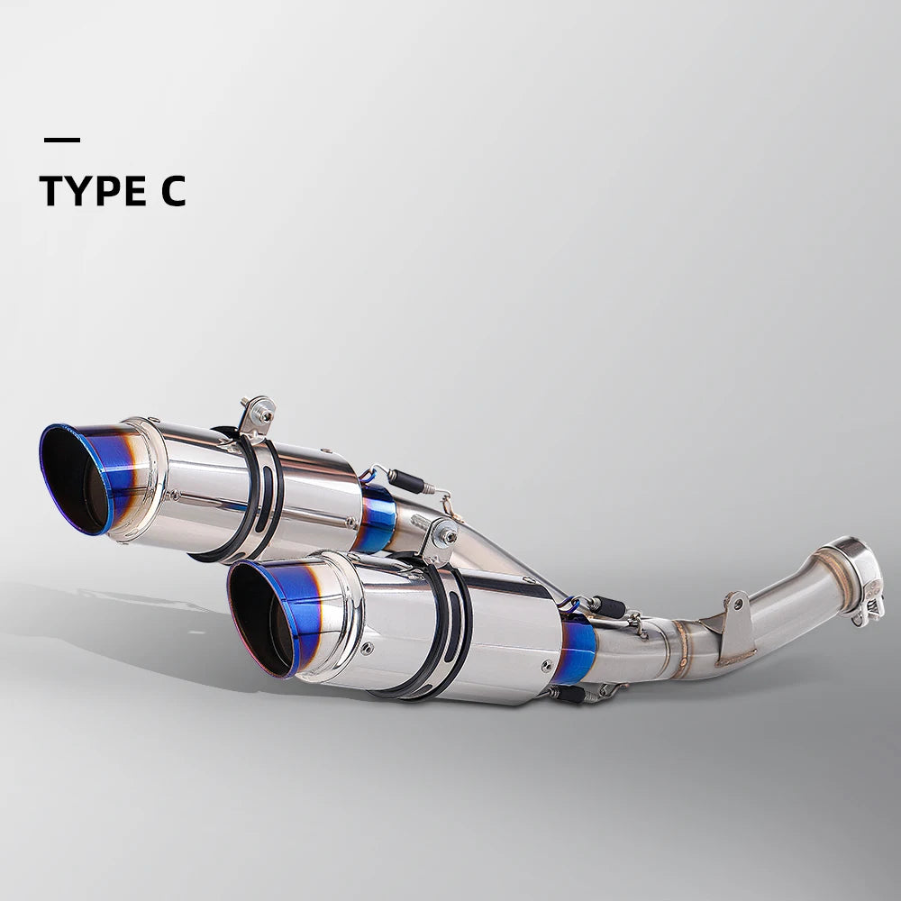 Tubo de escape para motocicleta, silenciador de doble orificio de acero inoxidable para CRF 450R CRF 450RX 2015-2020