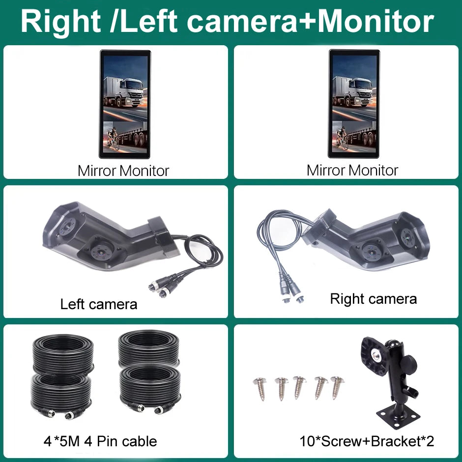 GAYINTT 10.36 Inch AHD BSD Car Side View Vertical Monitor DVR Touch Screen Loop Recording Display For Truck Bus Mirror