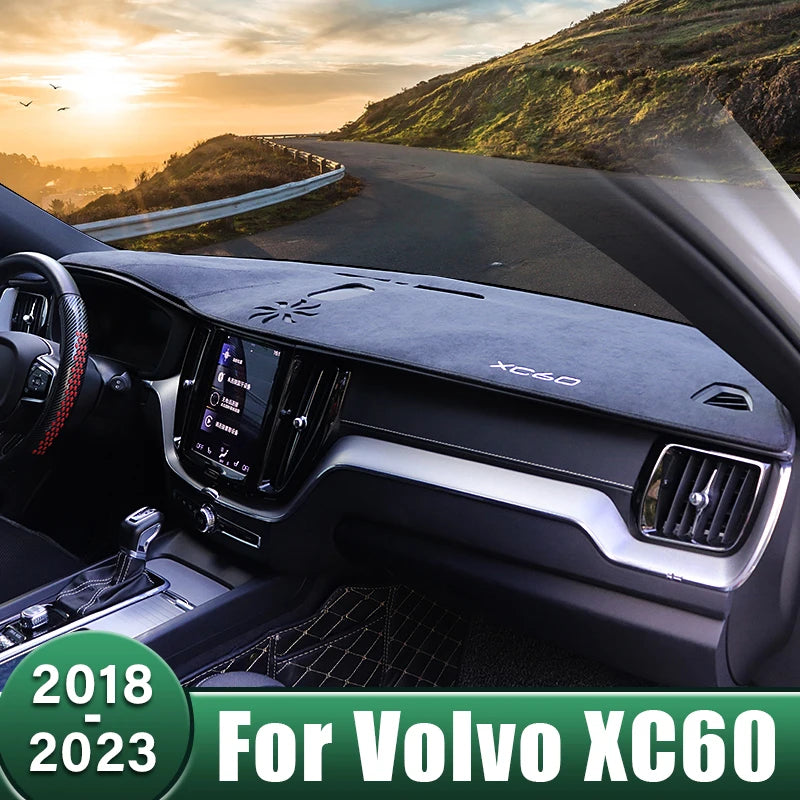 Car Dashboard Cover Avoid Light Pad Sun Shade Mats Non-Slip Case Anti-UV Carpets For Volvo XC60 2018 2019 2020 2021 2022 2023