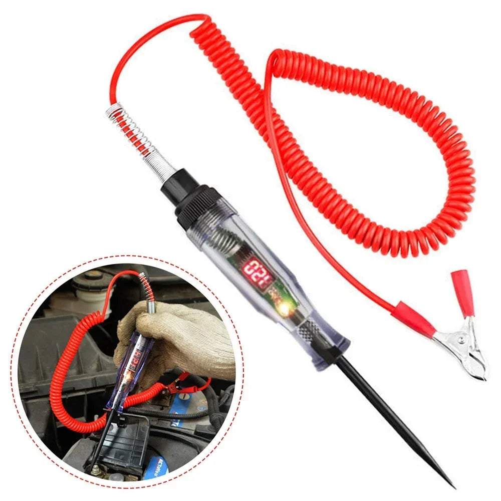 Digital Display Test Pen Versatile Car Circuit Tester for 6V 12V 24V DC Systems Safe Reliable Automotive Diagnostics with LED