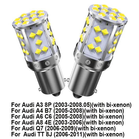 Car LED Daytime Running Light For Audi A3 8P A4 B7 A6 C6 A8 4E Q7 TT 8J Canbus 1156 P21W Ba15s DRL LED No Error