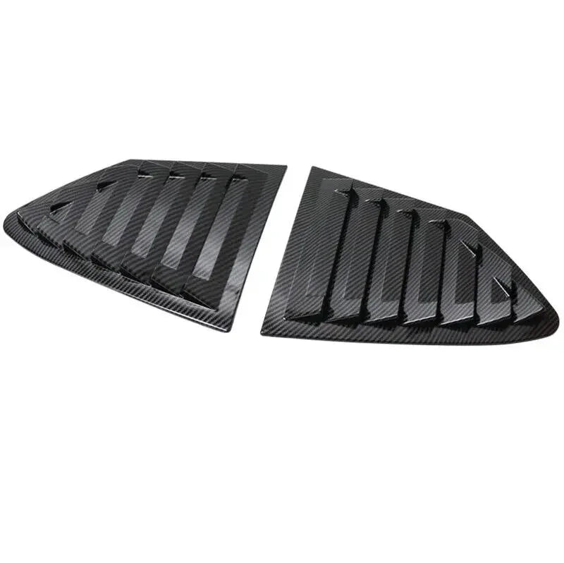 For Ford Focus 2019-2023 Sedan Hatchback Car Rear Louver Window Side Shutter Cover Trim Sticker Vent Scoop ABS Carbon Fiber Auto