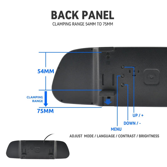 MJDOUD 5 Inch Car AHD Mirror Monitor for Vehicle Parking  5" TFT LCD HD Screen for Rear View Camera Rervesing Dispaly Universal