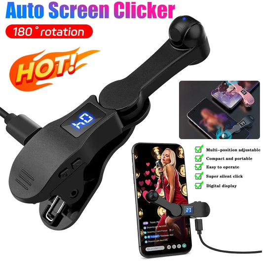 Digital Auto Screen Clicker For Mobile Phone Pad Apps Video Live Streaming Gadget Adjustable Smartphone Game Screen Touch Tapper