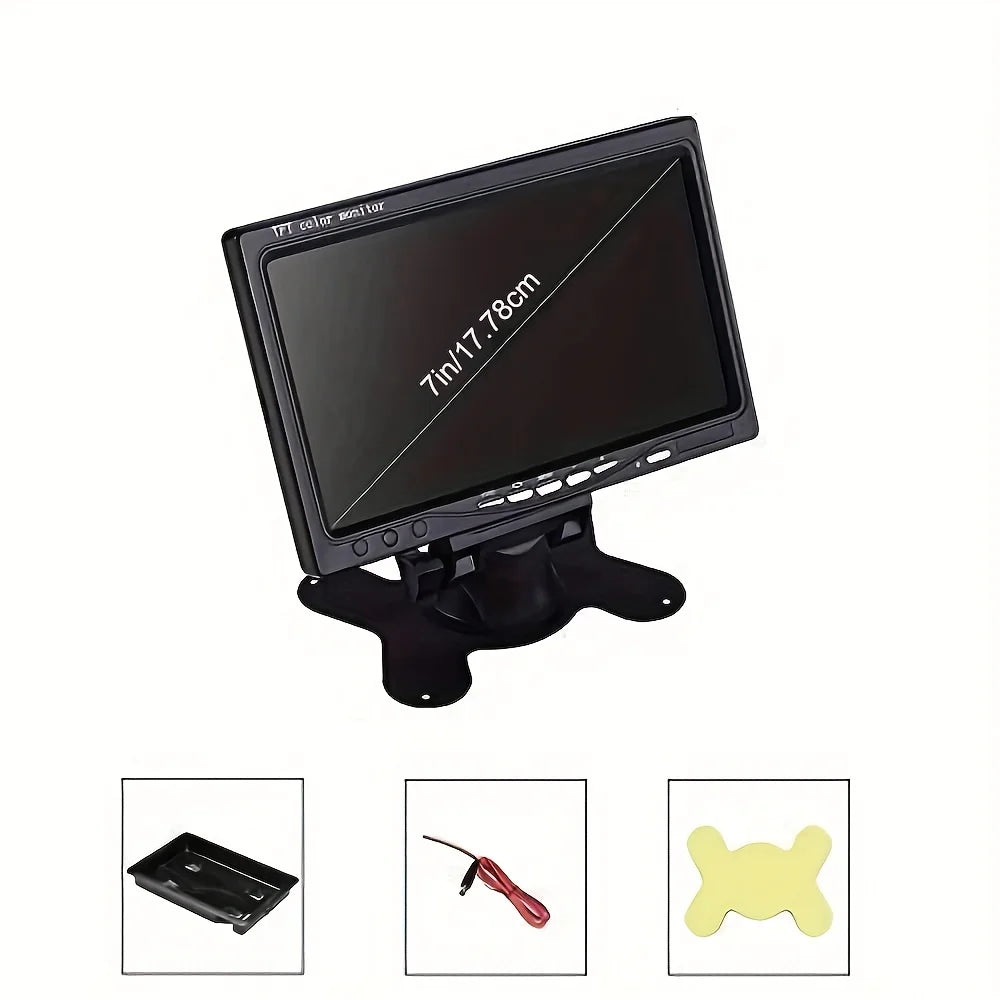 7-Inch TFT LCD Display Monitor for Vehicles, Suitable for Cars,Suvs, Vans, And Trucks, Featuring Two Video Inputs And Compatible