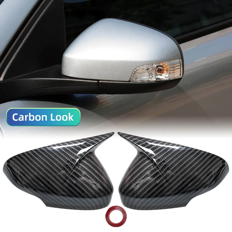 Car Rearview Mirror Cover Housing Carbon Fiber/Glossy Black Side Wing Mirror For Volvo C30 C70 S40 S60 V40 V50 V70 2008- 2010