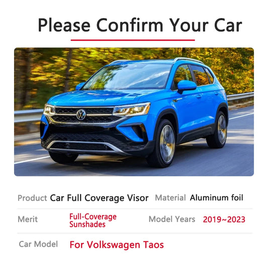 Car Full Coverage Sun Visor For Volkswagen VW Taos 2019 2020 2021 2022 2023 Auto Accessories Anti-UV Protection Window Sunshade