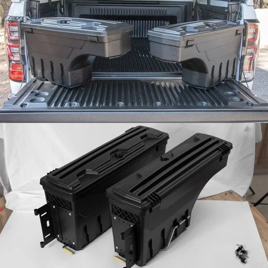 2 PCS PICKUP AUTO PARTS TOOL BOX REAR TRUCK TAILGATE STORAGE EXTERIOR BOXES FOR RANGER T6 T7 T8 XLT 2012-2020 EXTRA ACCESSORIES