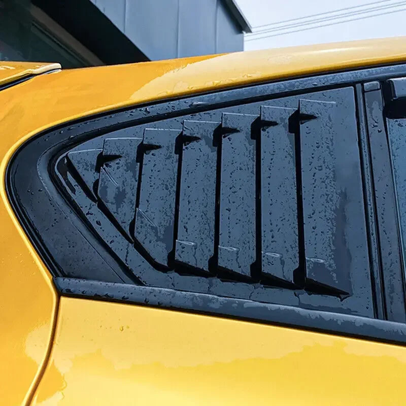 For Ford Focus 2019-2023 Sedan Hatchback Car Rear Louver Window Side Shutter Cover Trim Sticker Vent Scoop ABS Carbon Fiber Auto