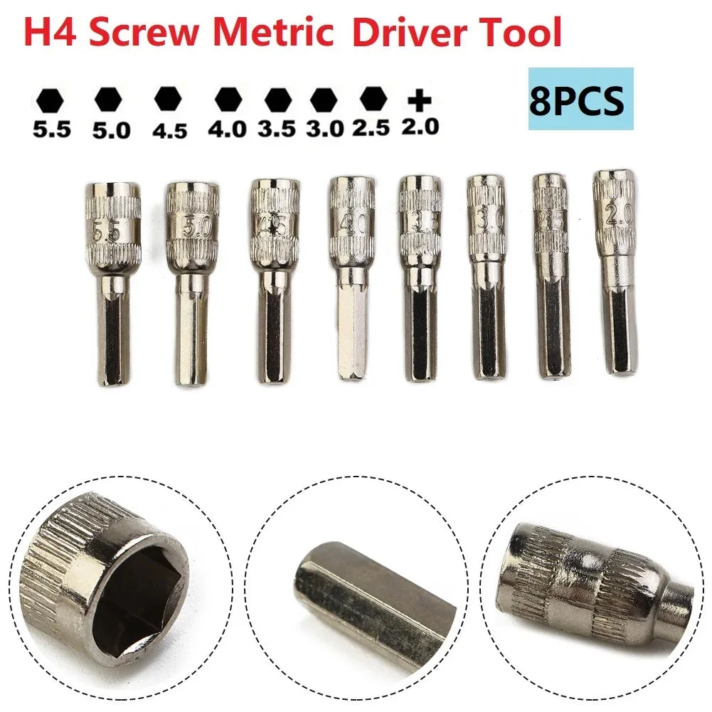 Hand Tools Home Socket Hex Socket Driver Tool H4 8pcs/Set Drill Bit Hex Nut Hex Shank Metric For Car Repairing
