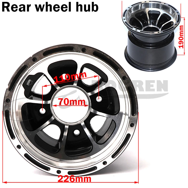 Front and rear wheel accessories, 4 wheels, 8 inch aluminum rim, suitable for tires 19 /20 /21x7.00-8 18x9.50-8