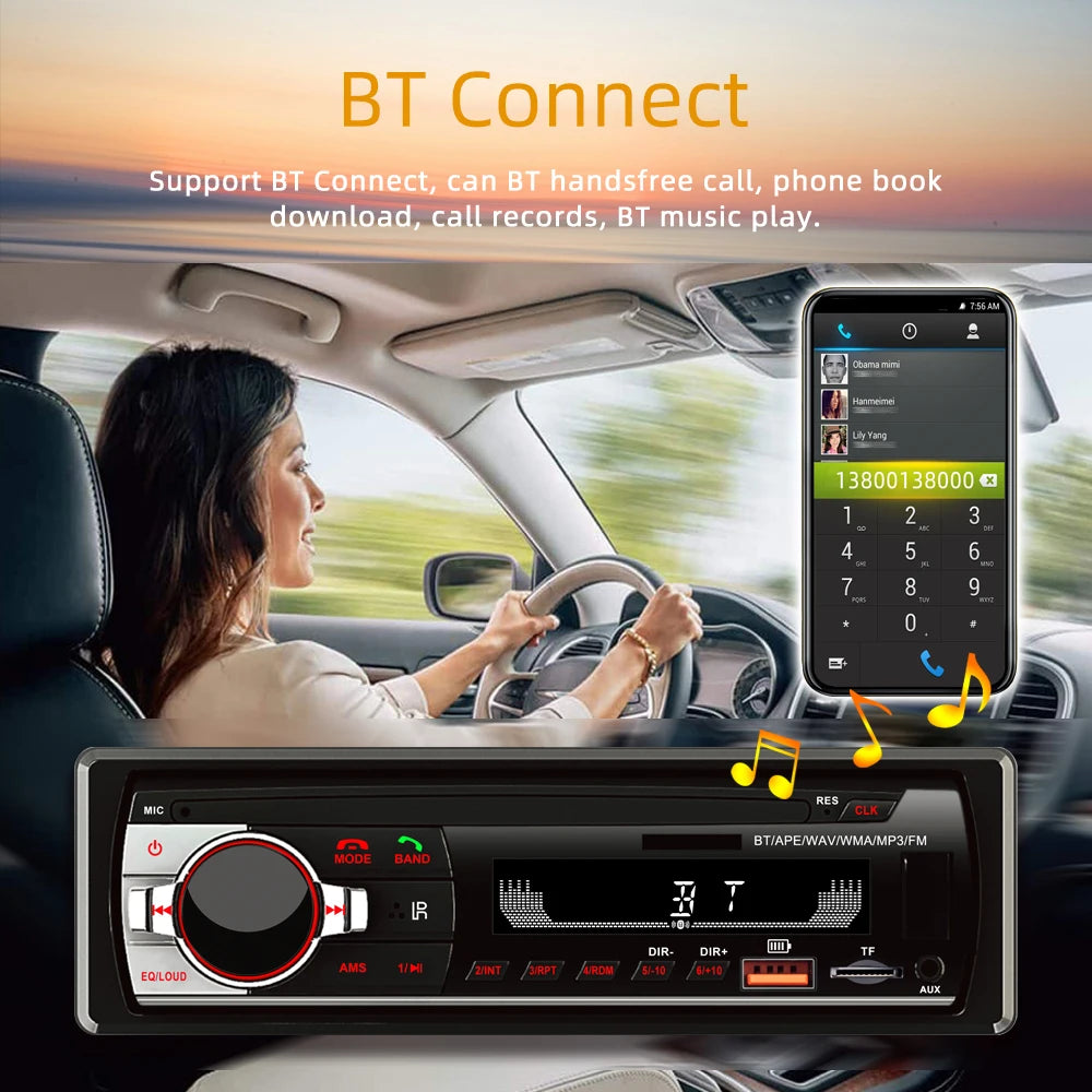 REAKOSOUND Autoradio 1 Din Bluetooth Radio Car AUX-IN MP3 Player FM USB Auto Stereo Audio Stereo Digital Audio FM Music Stereo