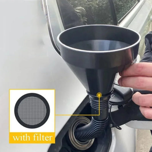 Flexible Refueling Long Funnel with Filter Mesh Car Motorcycle Removable Oil Fuel Filter Funnels Gasoline Oil Refueling Tools