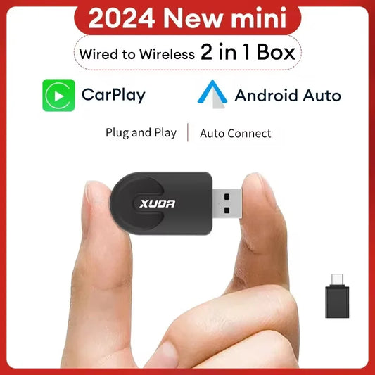 XUDA NEW Wireless CarPlay Android Auto Wireless Adapter Smart Mini Box Plug And Play WiFi Fast Connect Universal For Nissa