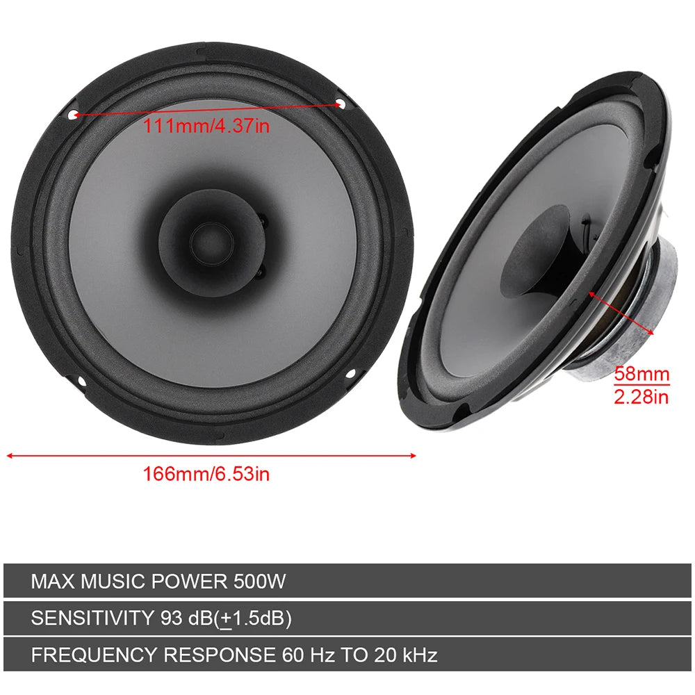 6in Car Speaker Mid-bass Modified Auto Audio Music Stereo Speaker Full Range Frequency Subwoofer Loudspeaker Car Audio