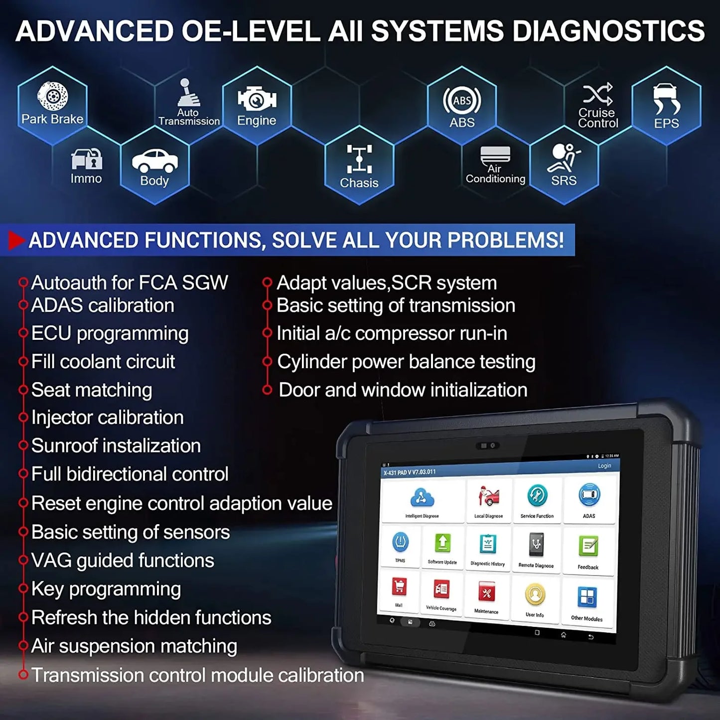 2023 X431 Pad7 Vii Vll X-431 Pad 7 2 Full System Computer For Car Diagnostics External Module Ecu Programming Scanner