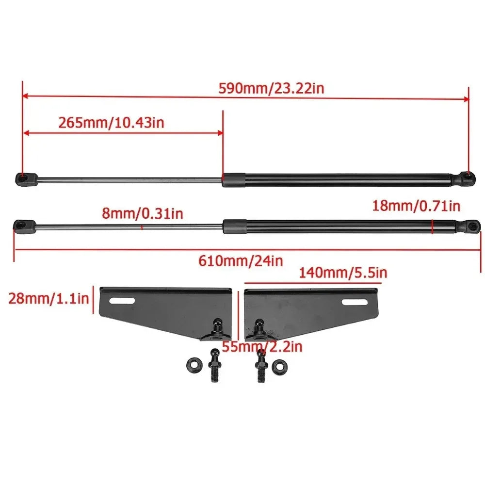 Pickup Accessories Front Hood Bonnet Gas Struts Lift Support Shock Damper for Isuzu D-Max 2019-2021